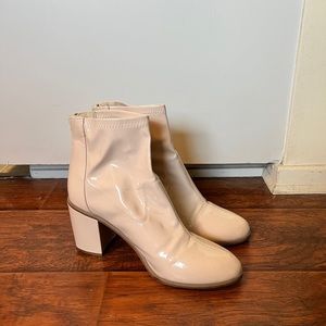 shiny heeled boots